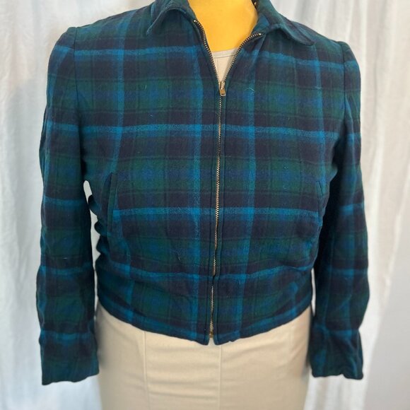 Vintage plaid Pendleton wool short jacket - Picture 1 of 4